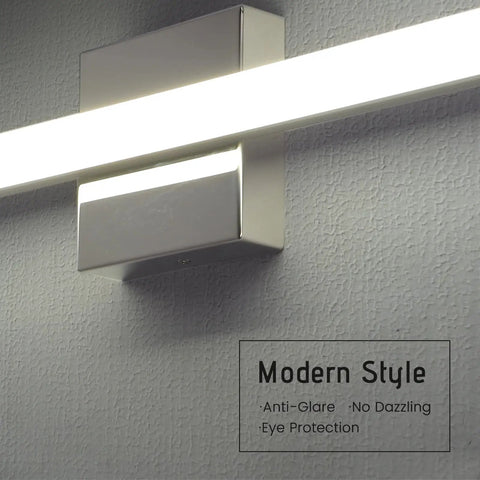 Modern LED Vanity Light for Bathroom Over Mirror 16 Inch 9W Daylight White Chrome Finish 1 Pack Vanity Lighting Fixture close-up