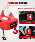 Nilight 3-In-1 Electric Hoist Winch showing portable handle and compact design, ideal for garage or warehouse use.