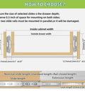 Diagram showing installation guide for Beefy Heavy Duty Locking Drawer Slides 1 Pair 12 To 40 Inch Full Extension Ball Bearing Rails.