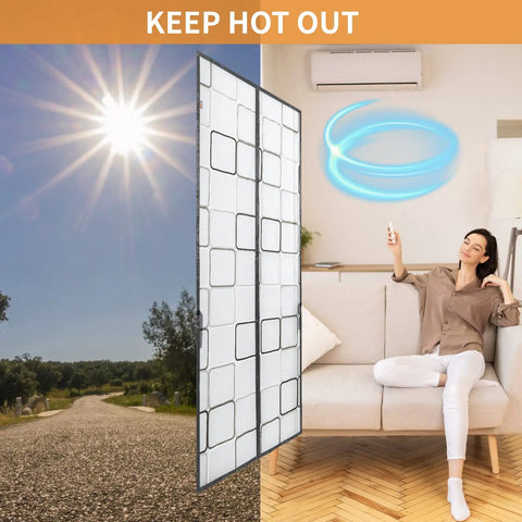 Magnetic Insulated Door Curtain 36x82 Inch Thermal Seal For Winter Weather in living room, AC blowing cool air