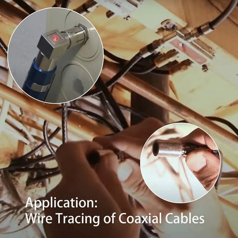 Using Coax Cable Finder Kit Pocket Toner And Continuity Tracer for RG6 RG59 CATV wire tracing through obstacles