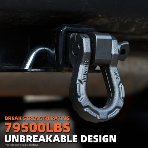 Three Quarter Inch D Ring Shackle Two Pack Fully Forged Steel With Seven Eighths Pin 79500 Lbs Break Strength And Nine Ton Working Load
