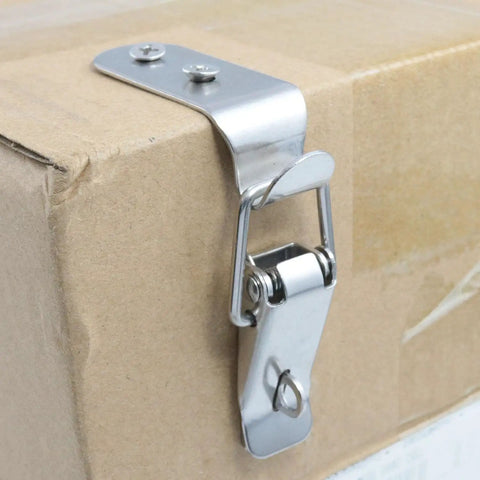 90 Degree Stainless Steel Latch Kit For Toolbox And Cabinet Doors Hasps Heavy Duty 100kg Load Keyhole Lock on box corner