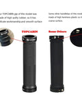 Double Locking Bicycle Grips For Mountain And BMX Dope Rubber Comfort Handlebar Grips With Aluminum Lock Plug 130mm Long Red Pair