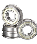 HiPicco FR6ZZ flanged ball bearing, 3/8 in id x 7/8 in od x 9/32 in width, chrome steel, double shielded, 4-pack