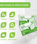 XXL Disposable Flushable Toilet Seat Covers 16 X 24 Inches Pack Of 60 on toilet, showing hygienic and eco-friendly features.