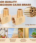 Two Pack One Quarter Inch NPT Brass Fittings 90 Degree Street Elbow Male To Female Pipe Adapter Forged Brass Barstock for High Pressure