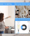 Dimmable E12 LED Candelabra Bulbs 5000K Daylight Chandelier 60W 600LM Pack Of 6 installation and comparison with incandescent bulbs