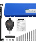 Pro Grade Dial Bore Gauge 2 To 6 Inch Kit With 0.001 Inch Accuracy And 0.25 Inch Dial Indicator, 11 Measuring Heads, Storage Case