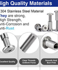 M6 Barrel Nuts And Bolts Set With Hex Socket Binding Screws 7.6mm 20mm 25mm 40mm Pro Grade Stainless Steel 304 30 Sets
