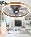 Bladeless 20 Inch Flush Mount Ceiling Fan With Light Remote And Smart App Control 360 Degree Oscillation LED Lighting Gold Finish