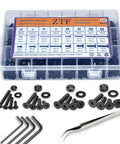 860 Piece All In One Metric M2 M3 M4 M5 Hex Socket Flat Head Screws Bolts Nuts Washers Kit With Storage Box 10.9 Grade