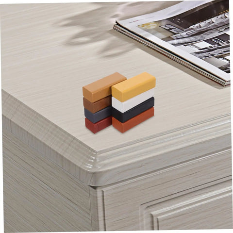 Eight Pieces Furniture Wax Crayons For Wood Floors And Furniture Repair Quick Scratch Fix Chip Holes Durable Wax Sticks on table.