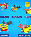 Motor Powered 10 In 1 STEM Kit For Kids Build 10 Plus Working Gadgets With One Motor, featuring vacuum cleaner and spin art machine.