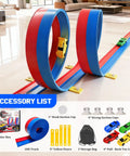 20ft Flex Roll Up Slot Car Race Track For Kids With Four Alloy Cars Portable Storage Bag Strong Suction Cups And Five Track Stabilizers
