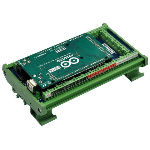 DIN Rail Mount Pinout Breakout Terminal Block Module For Arduino Mega 2560 R3 And Due, green industrial wiring hub