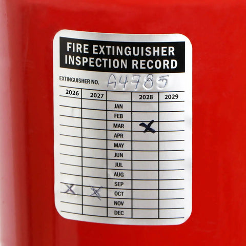 Grab These Heavy Duty Fire Extinguisher Inspection Tags With Four Year Maintenance Log 3 By 2 25 Inch Debossable Aluminum Labels Write On Outside Rated Pack Of 10 Made In Usa For Bulletproof Safety