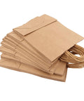 50 Pack Kraft Paper Shopping Bags With Handles Eco Friendly Reusable Durable Large Capacity For Shopping Gift Wrapping DIY Decor