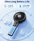 Must-Have On The Go Personal Portable Fan With 5000mAh Battery, 6 Speeds, Ultra Quiet Sweeping Breeze Under 15dB, LED Display