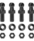 Heavy Duty 4 Pack 10mm Ball Studs For Cars With M8 Threads And One Half Inch Shank Includes Mounting Hardware black steel studs and washers