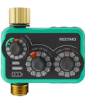 Three Dial Analog Sprinkler Timer With Brass Inlet And Outlet For Garden Hose, Mechanical Water Timer With Manual And Rain Delay Modes
