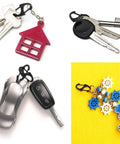 20 Pack Mini Carabiner Clips With Zipper Clips Alloy Snap Hooks 1.6 Inch Dual Wire Gate Interlocking Keychain Attachments