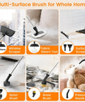 Multi-surface brush attachments for Powerful Handheld Steam Cleaner With 2500W Motor And 3 Bar Pressure including scraper and brushes.