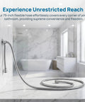 Extra Long 79 Inch Stainless Steel Shower Hose Handheld Extension Universal Replacement G One Half in modern bathroom setting