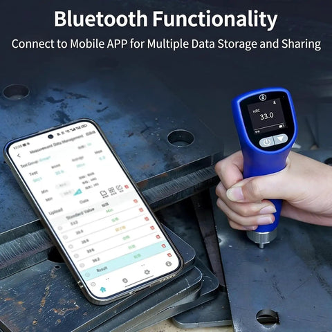 Portable Ultrasonic Hardness Tester On The Go Handy With Dual Test Heads Built In Storage Digital HV HRC HRB HB Scales For Metal Materials And Ultra Thin Workpieces Easy To Use With Low Impact Indentation And Quick Readouts, Bluetooth app display