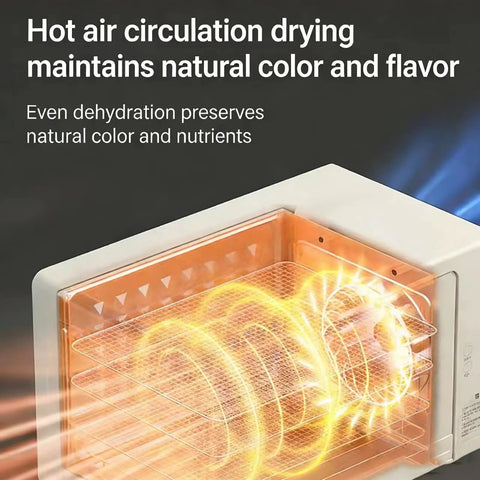 Heavy Duty Smart Seaweed Dryer Slick Stainless Steel Food Dehydrator rigged for laver and kelp showcasing hot air circulation feature.