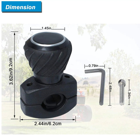 Dimensions of Universal Go-To Steering Wheel Spinner Knob For Kubota Tractors Black Polyurethane 1.25 Inch Shaft