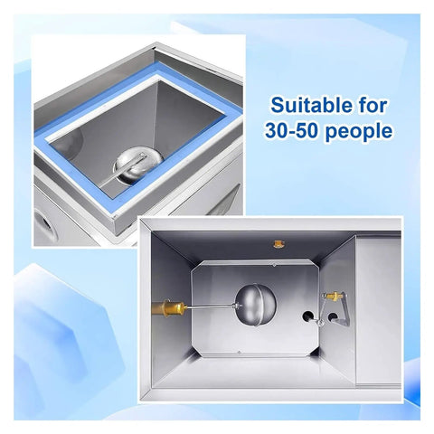 Top view of 40L Commercial Hot Water Dispenser Urn With Auto Fill Faucet Stainless Steel Tank On Demand Boiling