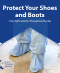 Traction 18 Inch Blue Disposable Boot Covers With Non Slip Sole Water Resistant Skid Resistant Booties Covering Shoes