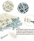 Heavy Duty Self Drilling Drywall Anchors Kit With Screws Size Eight One And One Quarter Inch 100 Piece Assortment