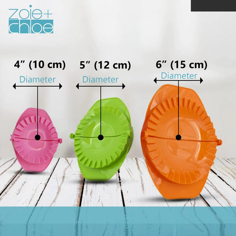 Set Of 3 Dough Press Molds 4 Inch 5 Inch 6 Inch Plastic Pastry Shaper For Dumplings Hand Pies Ravioli Pierogi Turnovers