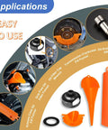 Motorcycle Oil Change Kit With Oil Filter Wrench And Reusable ABS Primary Case Oil Funnel Set Includes 50 Drain Plug O Rings