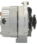 Side view of a remanufactured automotive alternator with high quality bearings and high temperature lubricant double lip seals.
