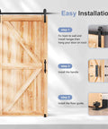 EaseLife Eight Foot Sliding Barn Door Track And Hardware Kit With Basic J Pulley For Smooth Quiet Operation And Easy Installation