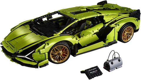 Lamborghini Sian FKP 37 1:8 Scale Tech Model Car Kit For Grownups With 3,696 Pieces showing detailed front design and accessories.