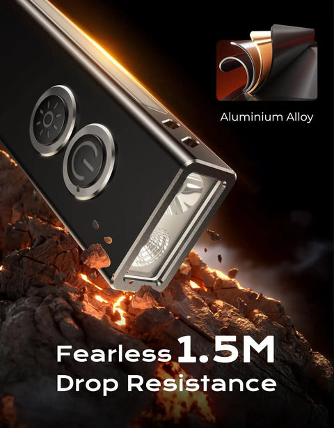 Close-up view of the 1300LM EDC Pocket Flashlight With 5 In 1 Spotlight UV Green Beam Floodlight And Red LED, showing aluminum build.