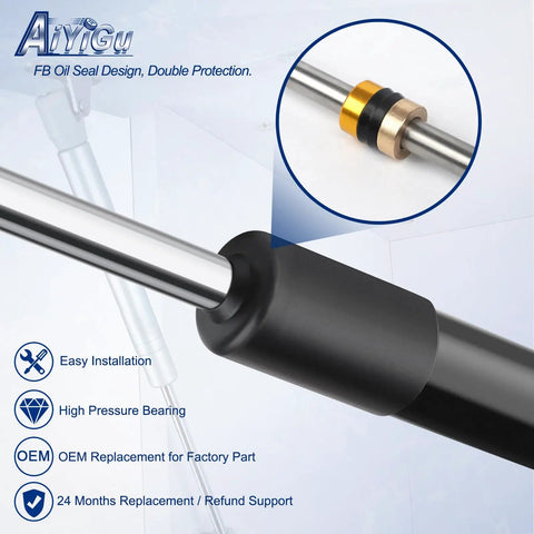 12 Inch Gas Strut Lift Support 24 Lbs Per Shock 107 Newtons 2 Pack showing seal design detail