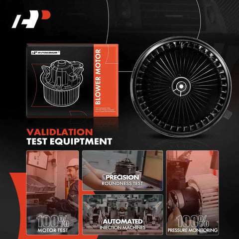HVAC A C Blower Motor With Fan Cage Replacement for Chevy GMC Cadillac Trucks box and motor close-up