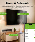 The Real Deal Smart Plug Power Strip With Six Individually Switched Outlets And Three USB Ports Offering Thirty Watt Fast Charge Surge Protector Alexa And Google Home Compatible Energy Monitor Six Foot Cord with a scheduled device in use.