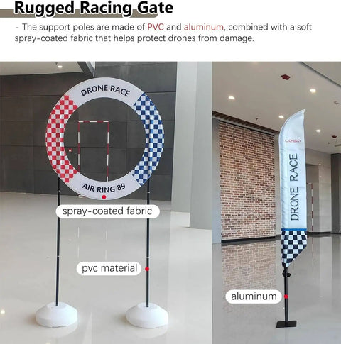 Rugged racing gate with PVC and aluminum poles for Indoor And Outdoor Drone Obstacle Kit For Racing Build Your Own Course