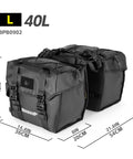 Waterproof Bike Pannier Bag 40L Large Capacity Dual Sided Rear Rack Saddle Bags for Touring and Commuting, black, dimensions.