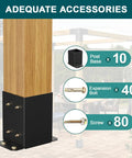 Beefy 4x4 Post Bases 10 Pack With 3 Point 6 By 3 Point 6 Inner Size Powder Coated Matte Black Wood Post Brackets display