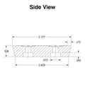 Rock Solid Heavy Duty Rubber Feet Bumpers For Furniture And Desks Non Marking Square Rubber Pads side view with dimensions.