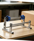 Manual Stretch Film Dispenser Wrapping Machine With Metal Plastic Frame Keepin It Simple Lightweight Hand Operated Unwinding Film Holder For Moving Relocation And Regular Wrapping Supplies on table