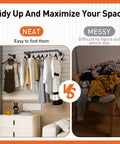 Slatwall Display Accessories Kit With U Shaped Tubing Hang Rails And Waterfall Hooks For Clothing Retail organized vs messy clothes