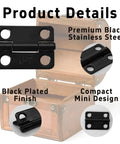 Sturdy Black Stainless Steel 1 Inch Cabinet Hinges Set Of 10 Mini Folding Butt Hinges For Wood Doors Wooden Boxes And Small DIY Craft Projects Precise 25x19mm Size With Easy Install Screws For Hassle Free Setup shown with wooden box